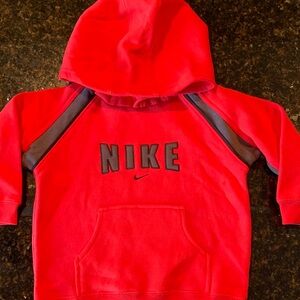 Nike Kids Bright Red Hoodie with Gray Accents